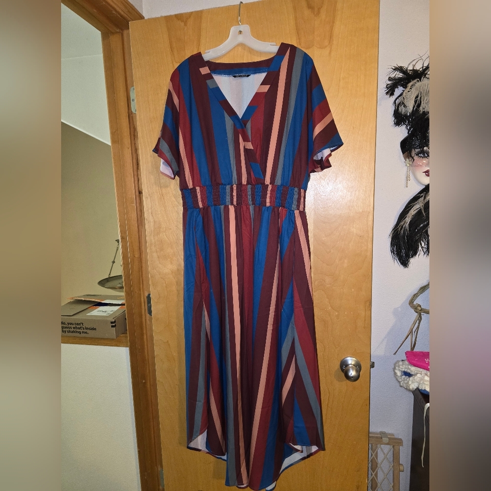 BloomChic High Low Striped Dress - Multicolor